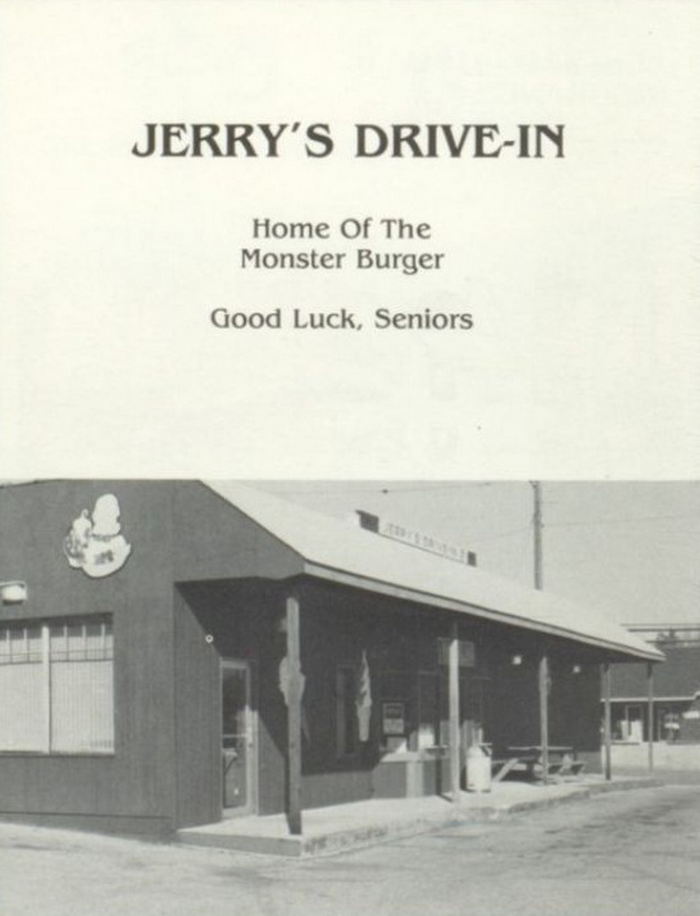 Jerrys Drive-In - Montcalm High School Yearbook Ad 1980S (newer photo)